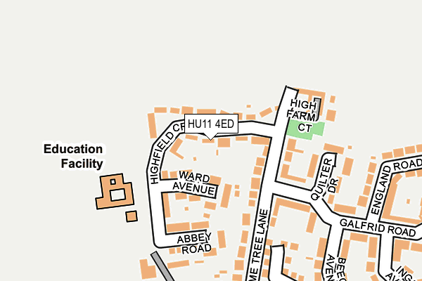 HU11 4ED map - OS OpenMap – Local (Ordnance Survey)