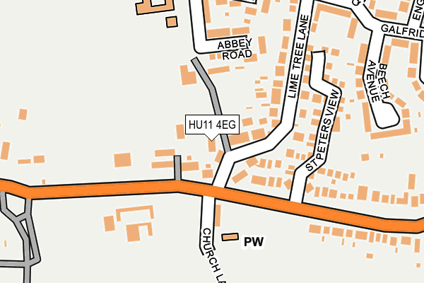 HU11 4EG map - OS OpenMap – Local (Ordnance Survey)