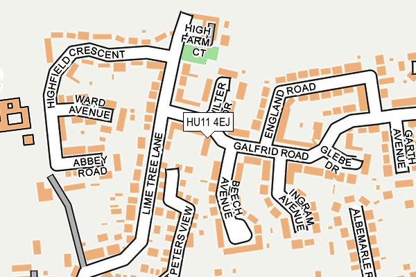 HU11 4EJ map - OS OpenMap – Local (Ordnance Survey)