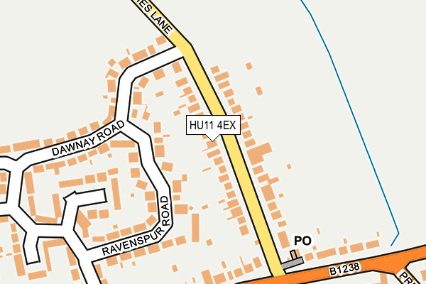 HU11 4EX map - OS OpenMap – Local (Ordnance Survey)