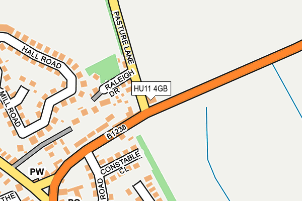 HU11 4GB map - OS OpenMap – Local (Ordnance Survey)
