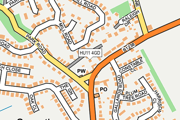HU11 4GD map - OS OpenMap – Local (Ordnance Survey)