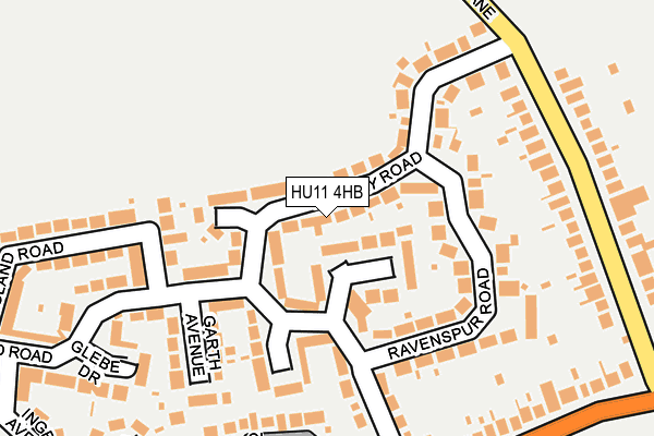 HU11 4HB map - OS OpenMap – Local (Ordnance Survey)