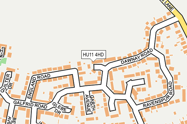 HU11 4HD map - OS OpenMap – Local (Ordnance Survey)