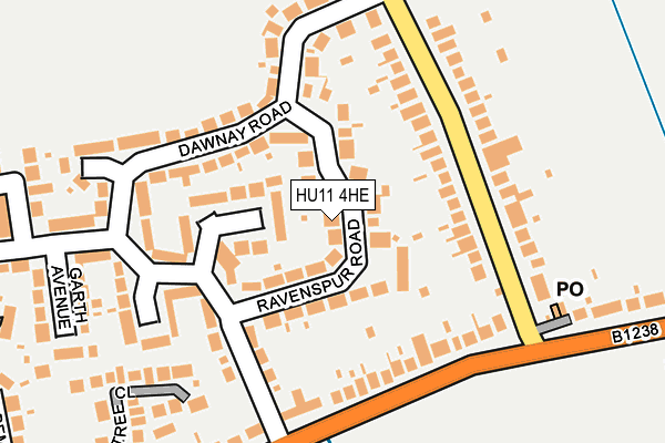 HU11 4HE map - OS OpenMap – Local (Ordnance Survey)
