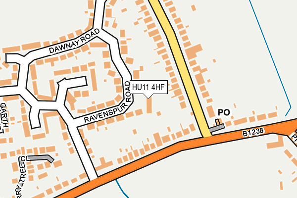 HU11 4HF map - OS OpenMap – Local (Ordnance Survey)