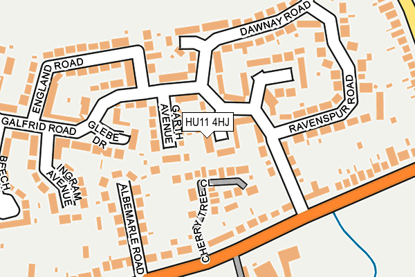 HU11 4HJ map - OS OpenMap – Local (Ordnance Survey)