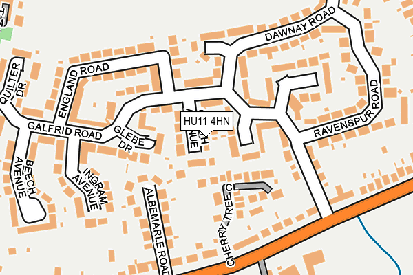 HU11 4HN map - OS OpenMap – Local (Ordnance Survey)
