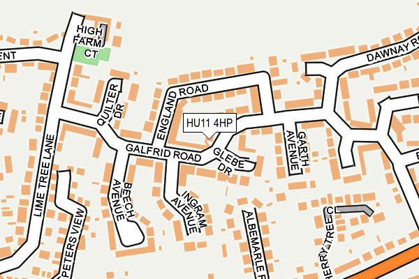 HU11 4HP map - OS OpenMap – Local (Ordnance Survey)