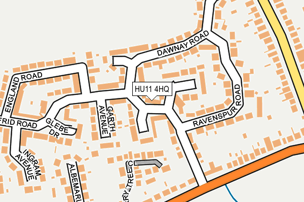 HU11 4HQ map - OS OpenMap – Local (Ordnance Survey)