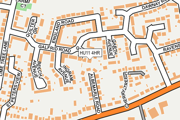 HU11 4HR map - OS OpenMap – Local (Ordnance Survey)