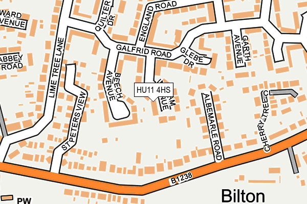 HU11 4HS map - OS OpenMap – Local (Ordnance Survey)