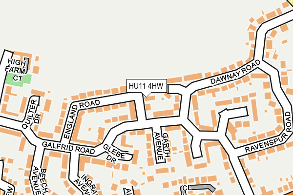 HU11 4HW map - OS OpenMap – Local (Ordnance Survey)
