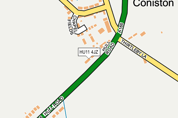 HU11 4JZ map - OS OpenMap – Local (Ordnance Survey)