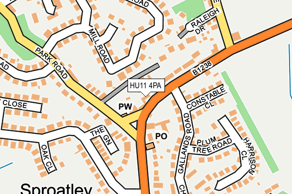 HU11 4PA map - OS OpenMap – Local (Ordnance Survey)