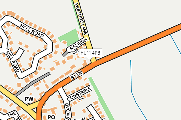 HU11 4PB map - OS OpenMap – Local (Ordnance Survey)