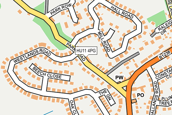 HU11 4PG map - OS OpenMap – Local (Ordnance Survey)