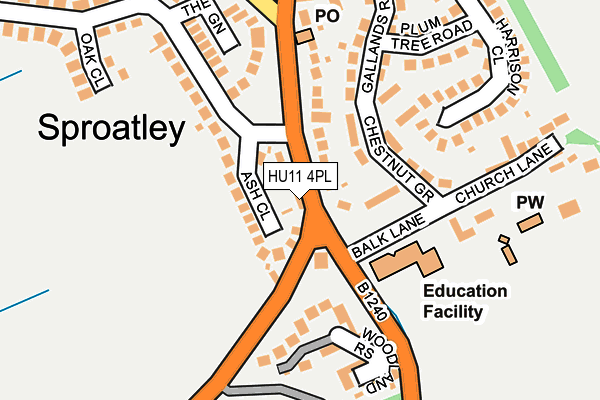 HU11 4PL map - OS OpenMap – Local (Ordnance Survey)