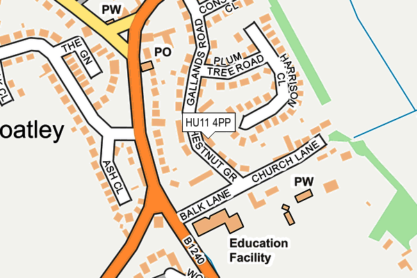 HU11 4PP map - OS OpenMap – Local (Ordnance Survey)