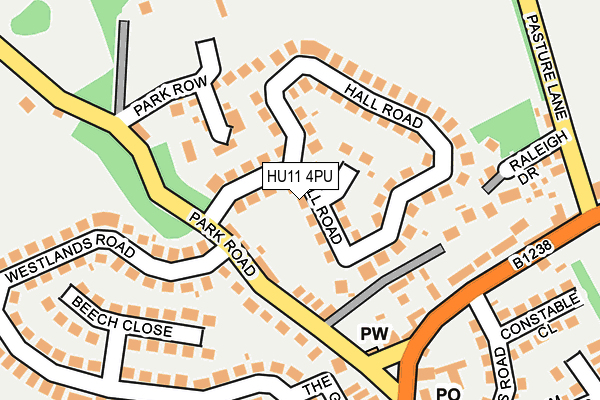 HU11 4PU map - OS OpenMap – Local (Ordnance Survey)