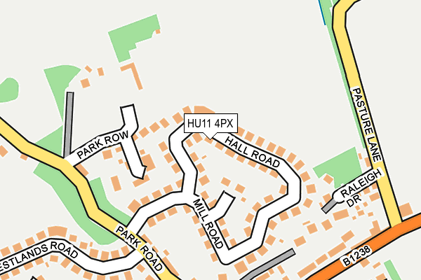 HU11 4PX map - OS OpenMap – Local (Ordnance Survey)