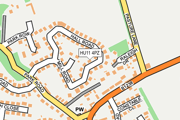 HU11 4PZ map - OS OpenMap – Local (Ordnance Survey)