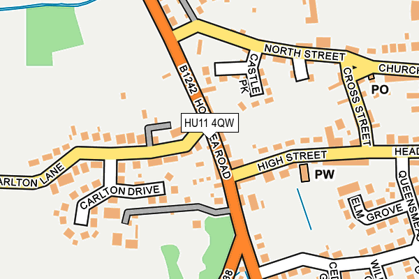 HU11 4QW map - OS OpenMap – Local (Ordnance Survey)
