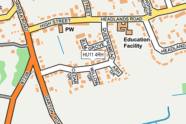 HU11 4RH map - OS OpenMap – Local (Ordnance Survey)