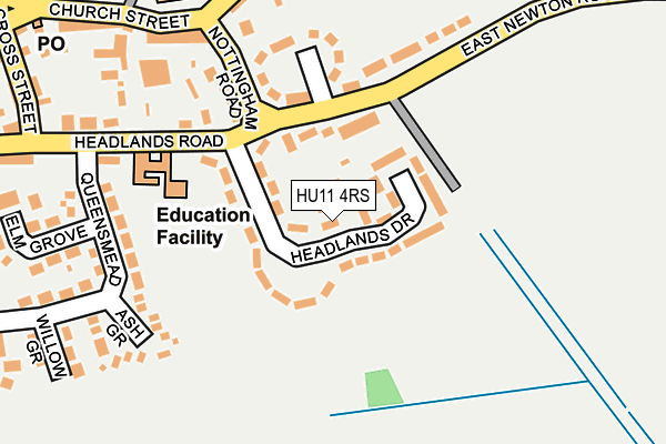 HU11 4RS map - OS OpenMap – Local (Ordnance Survey)