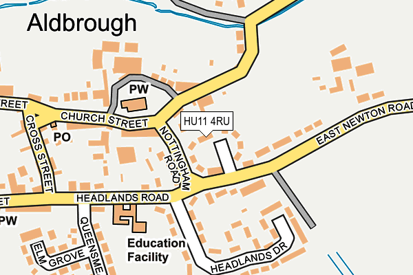 HU11 4RU map - OS OpenMap – Local (Ordnance Survey)