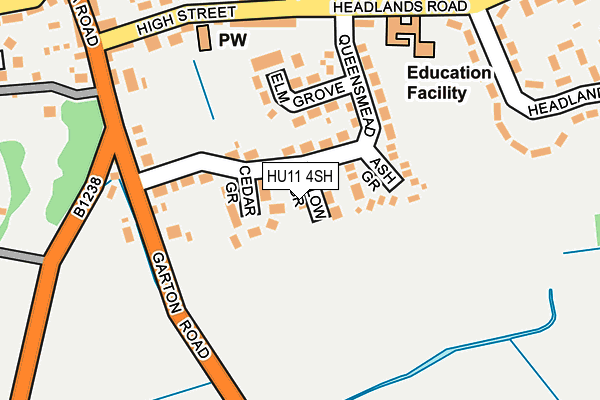 HU11 4SH map - OS OpenMap – Local (Ordnance Survey)