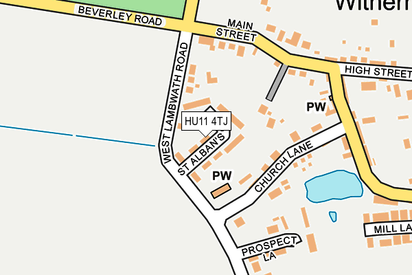 HU11 4TJ map - OS OpenMap – Local (Ordnance Survey)