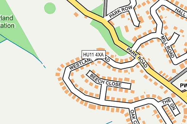HU11 4XA map - OS OpenMap – Local (Ordnance Survey)