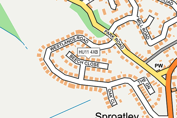 HU11 4XB map - OS OpenMap – Local (Ordnance Survey)