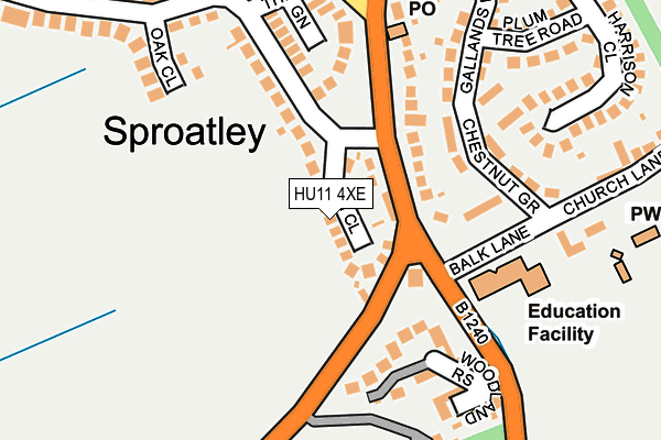 HU11 4XE map - OS OpenMap – Local (Ordnance Survey)