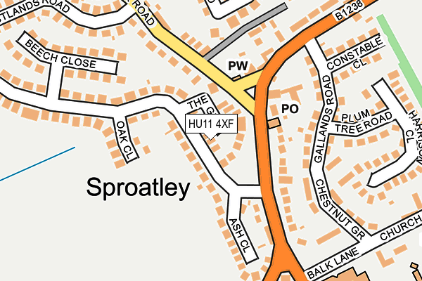 HU11 4XF map - OS OpenMap – Local (Ordnance Survey)