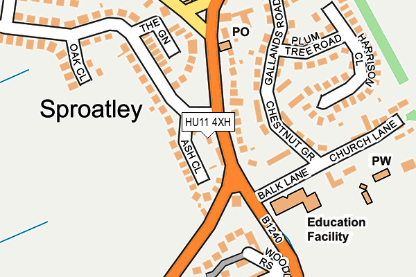 HU11 4XH map - OS OpenMap – Local (Ordnance Survey)