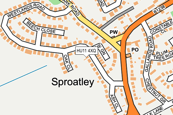 HU11 4XQ map - OS OpenMap – Local (Ordnance Survey)