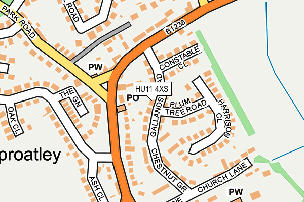 HU11 4XS map - OS OpenMap – Local (Ordnance Survey)