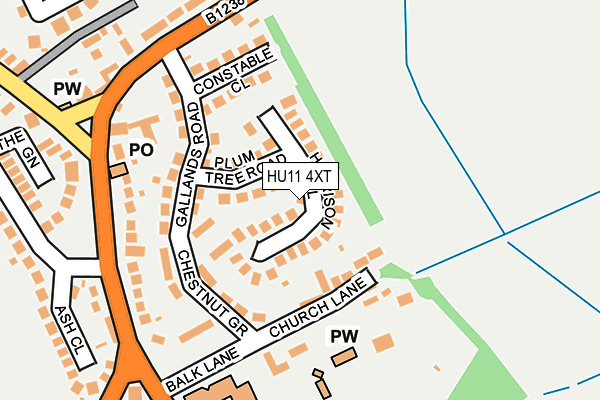 HU11 4XT map - OS OpenMap – Local (Ordnance Survey)