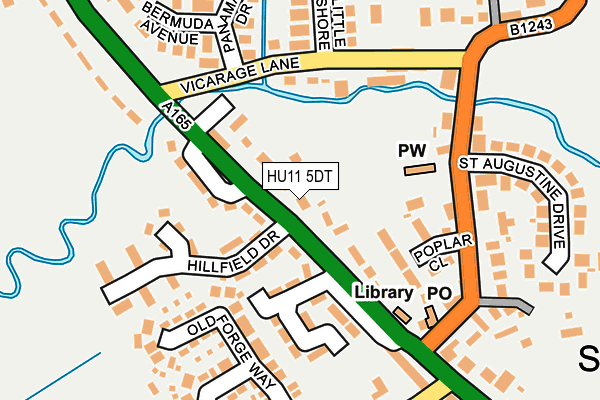 HU11 5DT map - OS OpenMap – Local (Ordnance Survey)