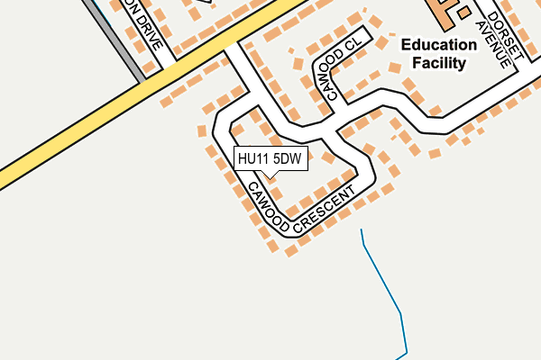 HU11 5DW map - OS OpenMap – Local (Ordnance Survey)