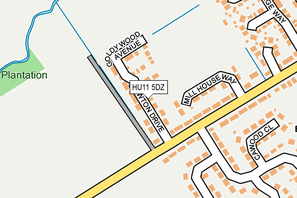 HU11 5DZ map - OS OpenMap – Local (Ordnance Survey)