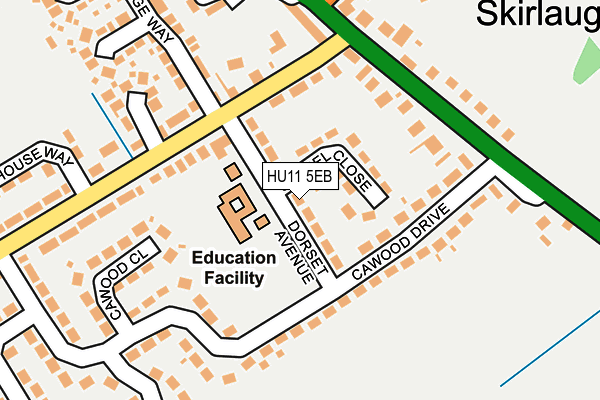 HU11 5EB map - OS OpenMap – Local (Ordnance Survey)