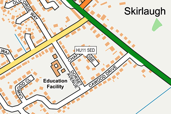 HU11 5ED map - OS OpenMap – Local (Ordnance Survey)