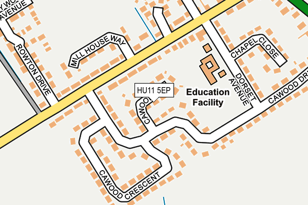 HU11 5EP map - OS OpenMap – Local (Ordnance Survey)