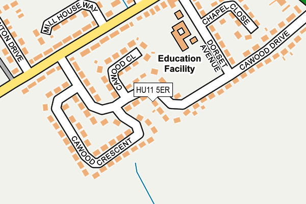 HU11 5ER map - OS OpenMap – Local (Ordnance Survey)
