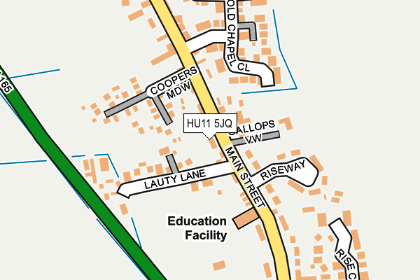 HU11 5JQ map - OS OpenMap – Local (Ordnance Survey)