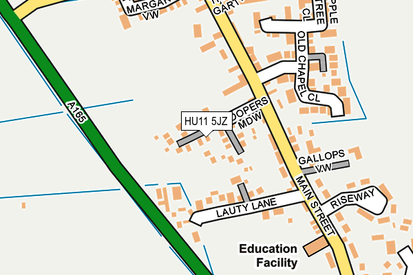 HU11 5JZ map - OS OpenMap – Local (Ordnance Survey)