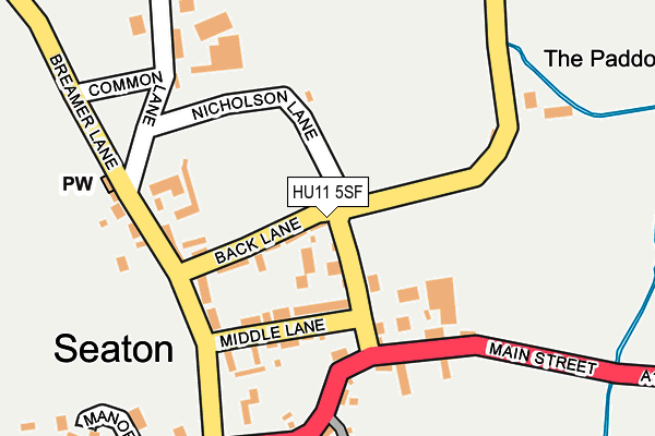 HU11 5SF map - OS OpenMap – Local (Ordnance Survey)